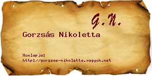 Gorzsás Nikoletta névjegykártya