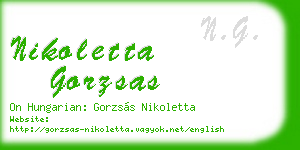 nikoletta gorzsas business card